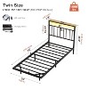 WOWLIVE King/Queen/Full/Twin Size Floating Bed Frame with Storage and Charging Station, LED Light Platform Bed with Strong metal Slats Support - 3 of 4