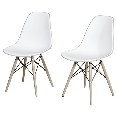 Set of 2 Elba Dining Chairs White Gray Buylateral