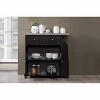 Hodedah Kitchen Island Cabinet Drawer Storage with Large Spice and Towel Rack with Wheels, Chocolate - 2 of 4