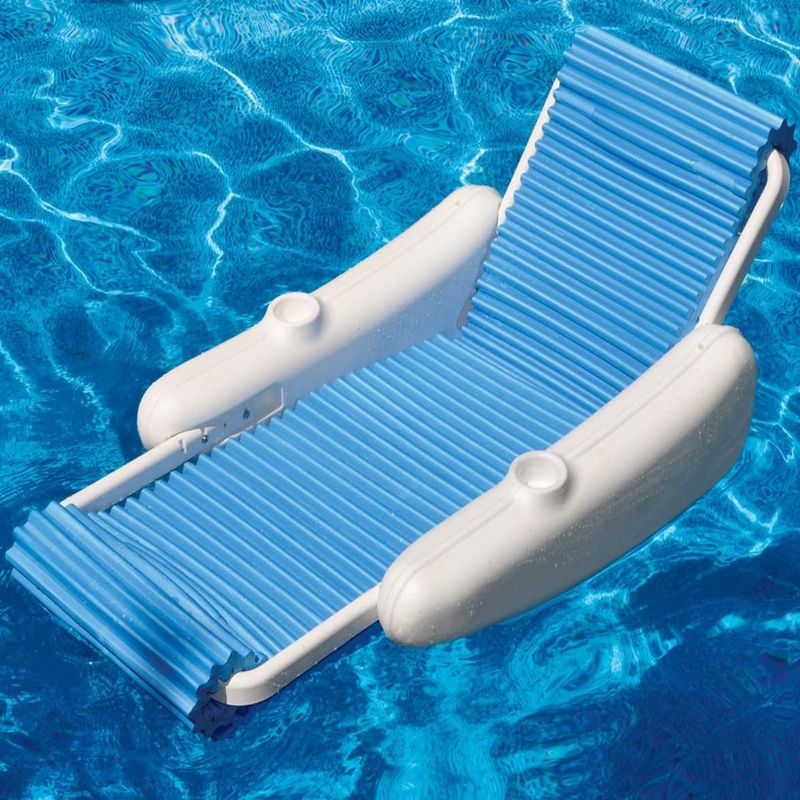Swimline Eva Sunchaser Large Premium Plastic Lounger Seat Pool Float for Boating, Sailing, Swimming, Rafting, and Kayaking, White, 2 of 7