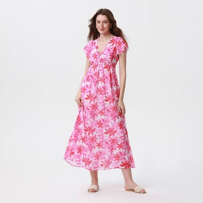 Women's Ruffle Cap Sleeve Maxi A-Line Dress - A New Day™