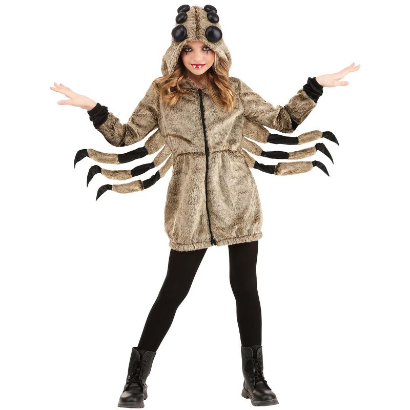 HalloweenCostumes.com Girl's Cozy Tarantula Costume, 1 of 7
