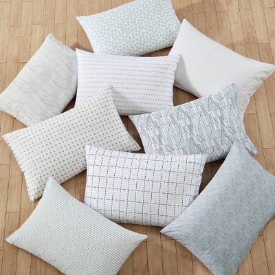 Radius White and Navy Cotton Percale Queen Sheet Set