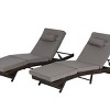 Outdoor Wicker Garden Reclining Lounge Chairs Set of 2,Adjustable Wave Recliner Chairs with Cushion,Patio Poolside Chaise Lounge-Coolbibila - 4 of 4