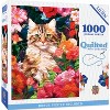 MasterPieces Quilted Flower Garden Hiding 1000 Piece Jigsaw Puzzle - Cozy Cat in Quilt Design - 2 of 4