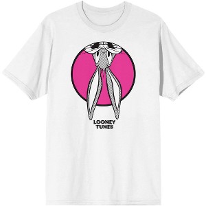 Men's Looney Tunes Bugs Bunny Peek Circle White Graphic Tee Shirt- - 1 of 2