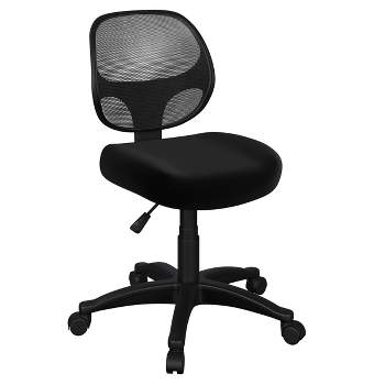 Office Chair – Adjustable Height Computer Chair With Wheels, Curved Mesh  Back, Foam Seat, Arms, Swivels In 360-degrees By Lavish Home (black) :  Target