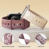 HTUTWOO Floral Engraved Apple Watch Band, Silicone Glossy Wildflower Strap 38/40/41/42/44/45/49mm for iWatch Series 10 9 8 7 6 5 4 3 2 1 SE Ultra - 3 of 4