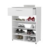 Vynxaria White Shoe Rack with 1 Drawer, Modern Functional Design - 4 of 4