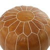 Bohemian Moroccans Leather Pouf - Olivia & May - 3 of 4