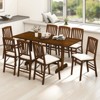 Tangkula 71" Farmhouse Dining Table w/ Rubber Wood Legs Wood Grain Texture Tabletop - 3 of 4