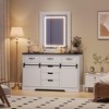 Farmhouse 6 Drawers Dresser for Bedroom with Sliding Barn Doors, Wood Dresser & Chest of Drawers, Rustic Dresser TV Stand, Dresser Organizer - 3 of 4