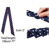 Allegra K Women's Skinny Silky Polka Dots Waistband Narrow Neck Scarf 2Pcs - 3 of 4