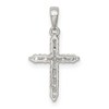 Black Bow Jewelry Sterling Silver and Cubic Zirconia Small Cross Pendant - 3 of 4