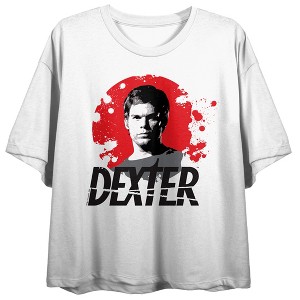 Dexter “Normal People Are So Hostile” Women’s White Double-Sided Cropped Tee - 1 of 4