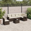 vidaXL Garden Sofa Set Brown and Cream White - 2 of 4
