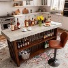 Coucheta 63-inch Modern Farmhouse Bar Table with 2-Tier Storage & Footrest, Wooden Counter Height Pub Table for Kitchen Dining Room - 3 of 4