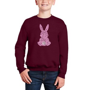 LA Pop Art Easter Bunny - Boy's Word Art Crewneck Sweatshirt - 1 of 3