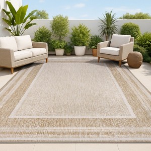Beckett Classic Casual Border Stripe Indoor/Outdoor Area Rug - JONATHAN Y - 1 of 4