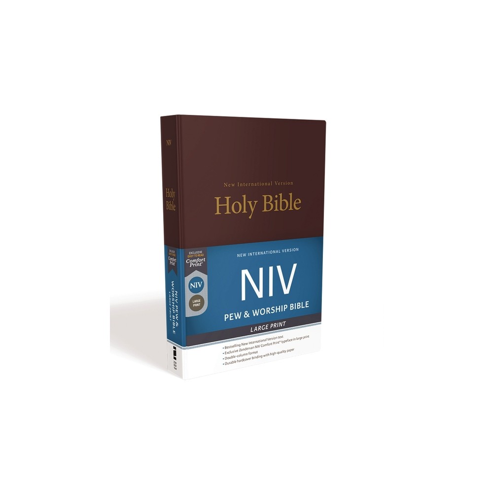 NIV, Pew and Worship Bible, Large Print, Hardcover, Burgundy - by Zondervan