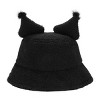 Kuromi Short Fur Novelty Ears Bucket Hat with Woven Label - 2 of 4