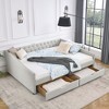 Queen Size Daybed with Drawers Upholstered Tufted Sofa Bed(84.5"x63.5"x26.5")"Grey+ Polyester" - 3 of 4