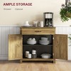 Okak Barn Door Style Buffet Cabinet with Storage for Living Room 34.5" Farmhouse Kitchen Sideboard Cabinet with Adjustable Shelf - 4 of 4