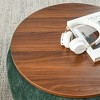 Round Storage Ottoman, Upholstered Coffee Table with Wooden Lid, 2 in 1 Function Foot Stool for Living Room Office,No Assembly Needed - 4 of 4