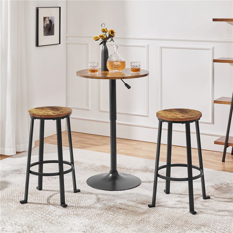 Yaheetech 26" H Pub Height Stools with Metal Frame Backless Barstools Set of 2, 2 of 7