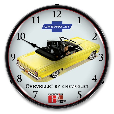 Collectable Sign & Clock | 1964 Chevelle Convertible LED Wall Clock Retro/Vintage, Lighted