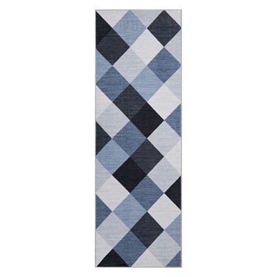Machine Washable Plaid Checkered Design,Indoor Runners Carpet for Hallway, Entryway Indoor,Entry Laundry