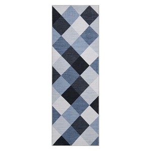 Machine Washable Plaid Checkered Design,Indoor Runners Carpet for Hallway, Entryway Indoor,Entry Laundry - 1 of 4