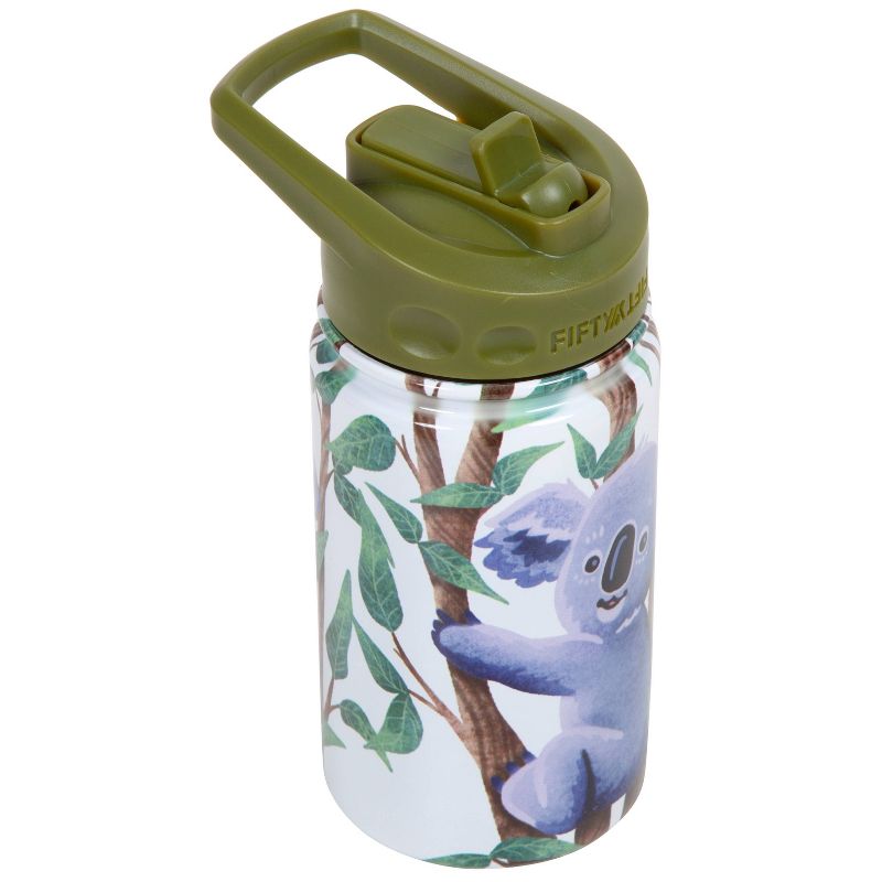 FIFTY/FIFTY 12oz Stainless Steel with PP Lid Kids Bottle with Straw Cap Koala Print, 1 of 5