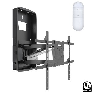Mount-It! Motorized Fireplace TV Wall Mount, Electric TV Mount w/ Height Adjustable Drop Down Arms For Mantel Installation, Fits 65 - 80 Inch Screens - 1 of 4