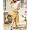 Womens Boho Pleated Midi Skirt Ruffle Tiered Tie Waist Flowy Long Skirts with Pockets - 4 of 4