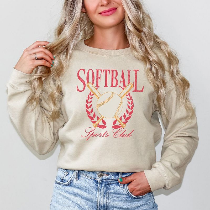 Simply Sage Market Women's Graphic Sweatshirt Softball Sports Club, 3 of 5