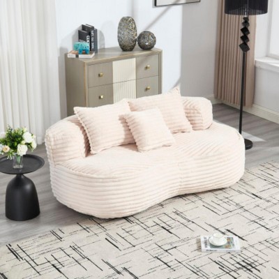 MOONMISS Durable Comfort Lounger High Back Bean Bag Chair Couch, Accent Floor Soft Lounge Chair