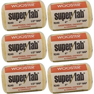 Wooster Genuine 4" Super/Fab 1/2" Nap Roller Cover 6-Pack, R240-4-6PK - 1 of 2