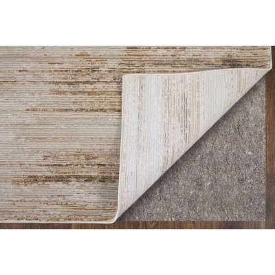 Beige and Brown Abstract Flat Woven Viscose Rug