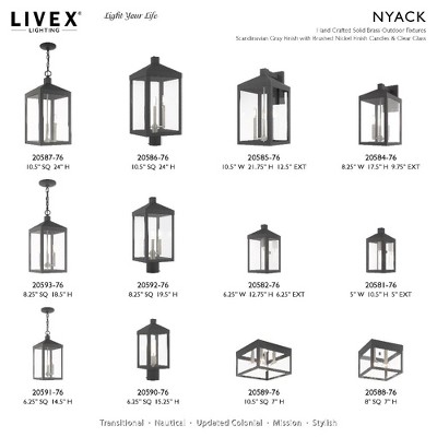 Scandinavian Gray Clear Glass Outdoor Wall Lantern