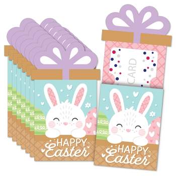 Big Dot of Happiness Spring Easter Bunny - Happy Easter Party Money and Gift Card Sleeves - Nifty Gifty Card Holders - Set of 8