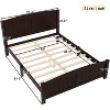 KWPZQEB Full/Queen/King Size Platform Bed, Farmhouse Wood Platform Bed w/ 37.8"H Headboard & Strong Support Slats, No Box Spring Needed, Easy Assembly - 4 of 4