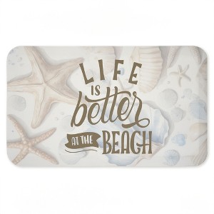 Stupell Industries Better At Beach Seashells Printed Anti-Fatigue Floor Mat, design by Kim Allen, 30"x18" - 1 of 4