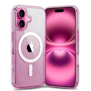 Entronix Apple iPhone 16 [Magnetic-Compatible] Crystal Clear Case - Glitter - 1 of 4