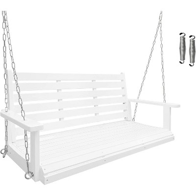 Fortune Candy Wooden Porch Swing 2-Seater Extra Large, Ergonomic Seat, Bench Swing with Hanging Chains, for Outdoor Patio Garden Yard