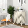 Tangkula 20-Drawer Rolling Storage Cart Art Craft Organizer Cart Mobile Utility Storage Cart with Removable Drawers & Lockable Wheels White - 3 of 4