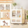 Garvee Aptliton Portable Large Wardrobe Closet with Hanging Rod, Foldable Plastic Storage Organizer with Wheels and Magnetic Doors - 3 of 4