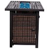 Flash Furniture Outdoor 50,000 BTU Fire Table with Steel Top and Wicker Base-Black/Espresso - 3 of 4