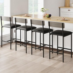 Dining Table Chair Set - Kitchen Table & Chair Sets - Compact Table w/ Upholstered Bar Stools & Space Saving Design for Apartment - 1 of 4