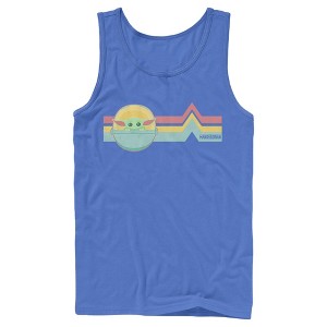 Men's Star Wars The Mandalorian The Child Retro Stripes Tank Top - 1 of 3